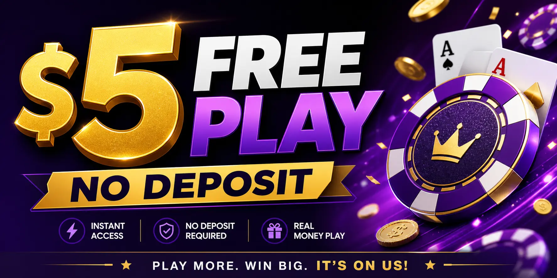 $5 free play no deposit