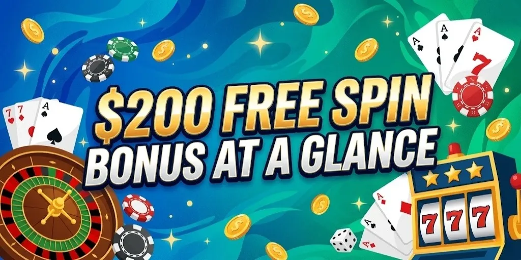 $200 Free Spin Bonus At A Glance