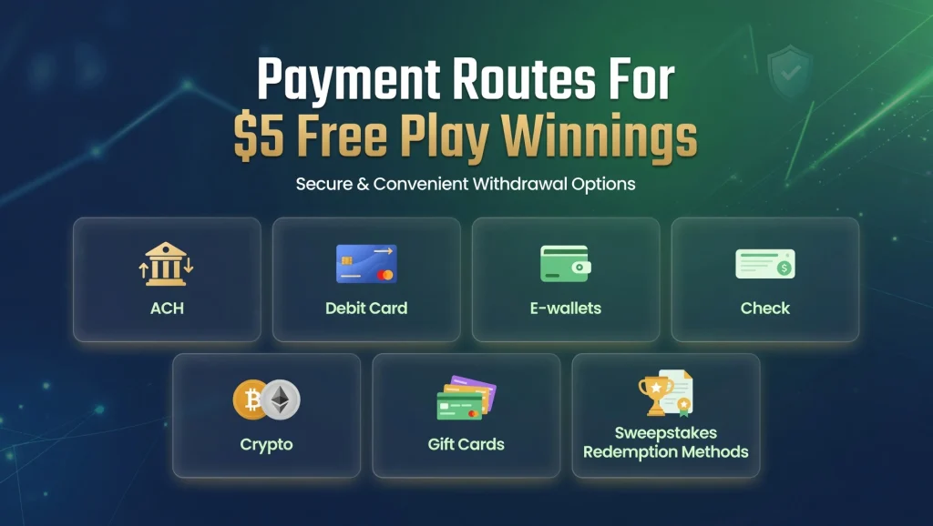 Payment Route For $5 Free Play Winnings