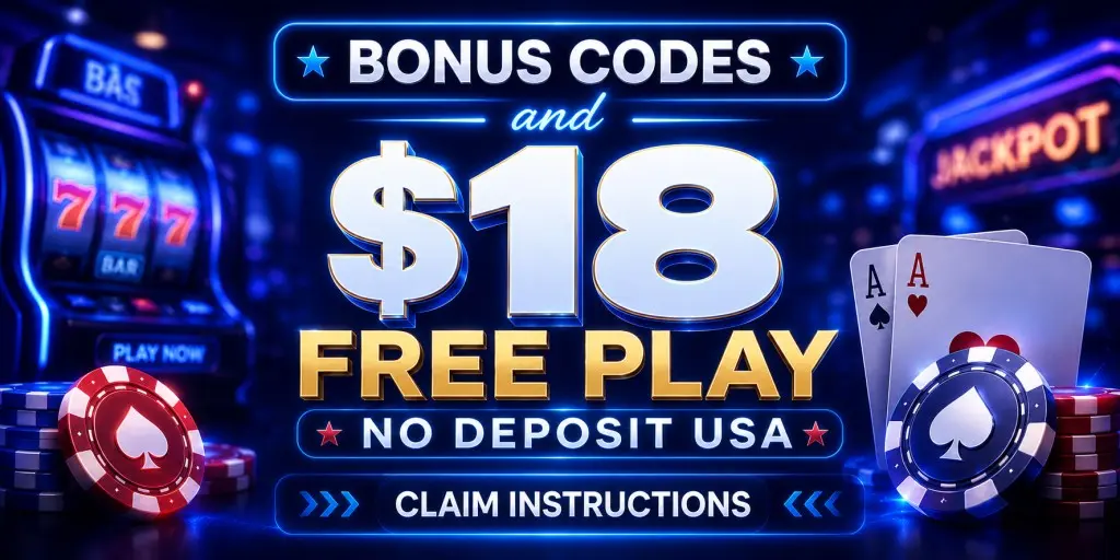 Bonus Codes and $18 Free Play No Deposit USA Claim Instructions
